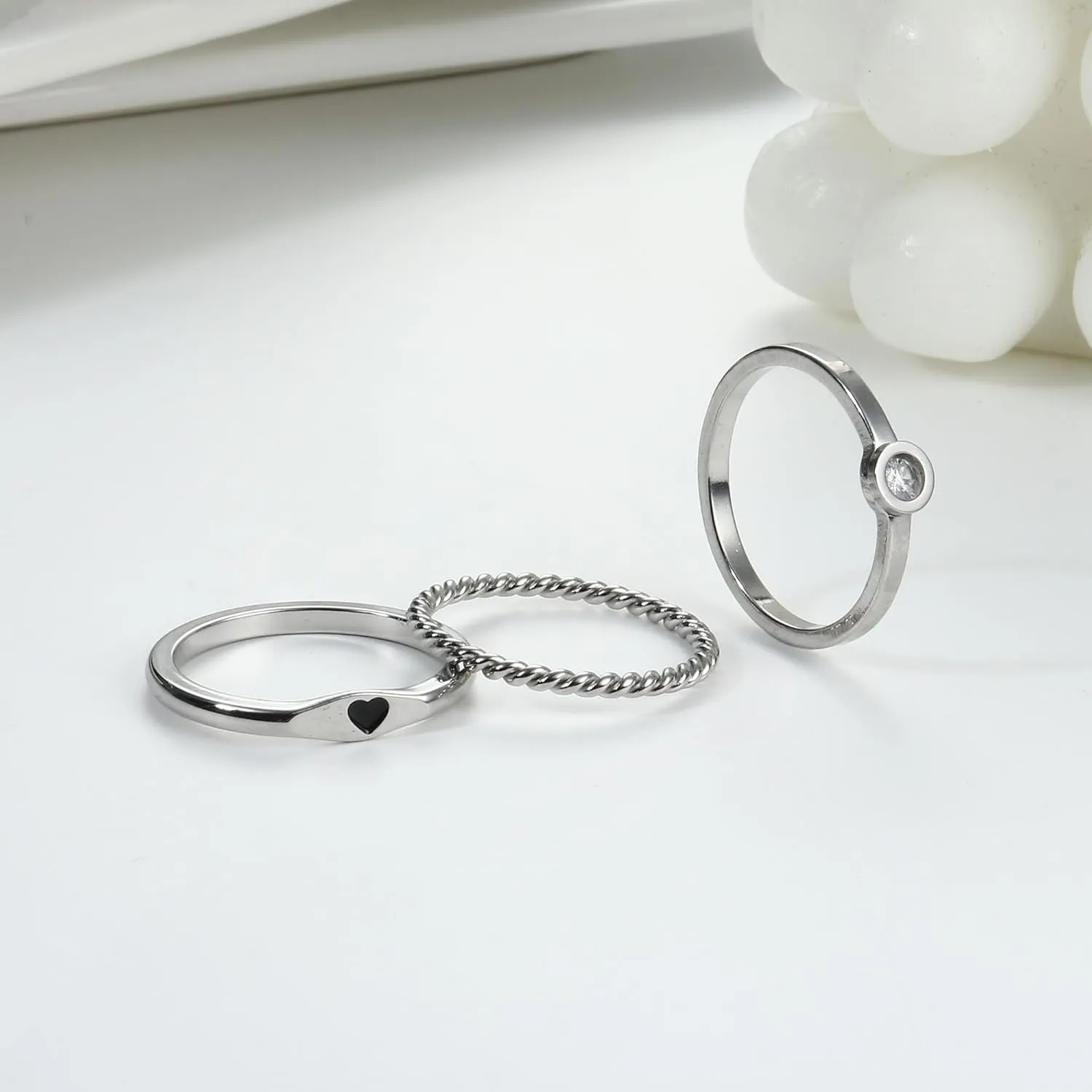 YADOCA 8pcs 2MM Stainless Steel Rings for Women Men 14K Gold Plated Stacking Rings Fashion Simple Plain Knuckle Stacking Midi Thumb Dainty Thin Heart Knot Stackable Statement Band Rings Set Size 5-11