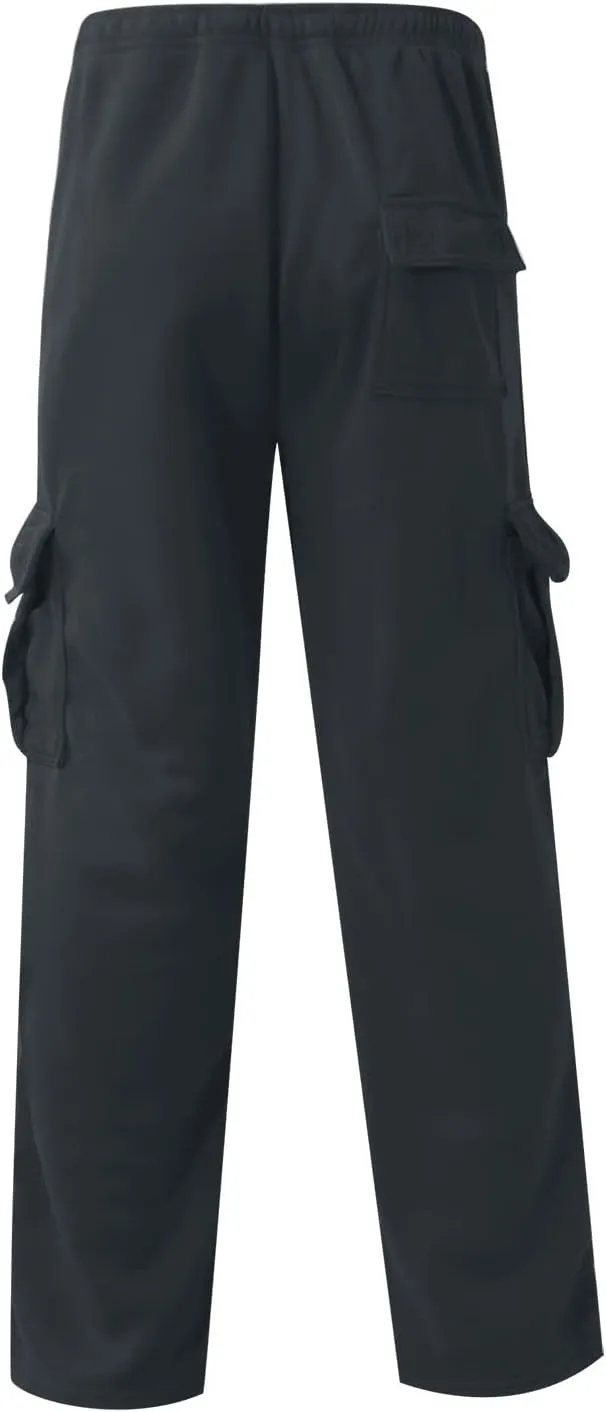 Ymosrh Mens Pants Relaxed Fit Overalls Drawstring Multi Pocket Casual Pants Hiking Cotton Twill Combat Pants Stretch