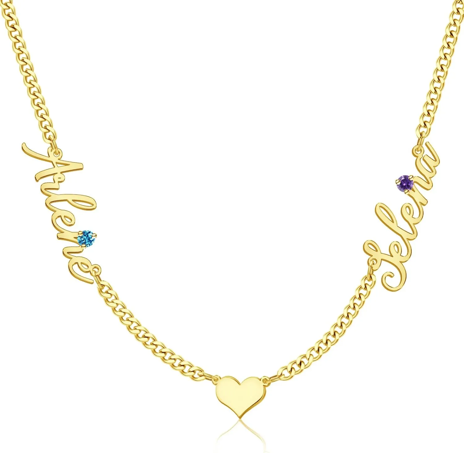 Yopicks Mothers Day Custom Name Necklace Personalized for Women,18k Gold Plated Customized Multiple Names Necklace Personalized Jewelry Gifts for Mom