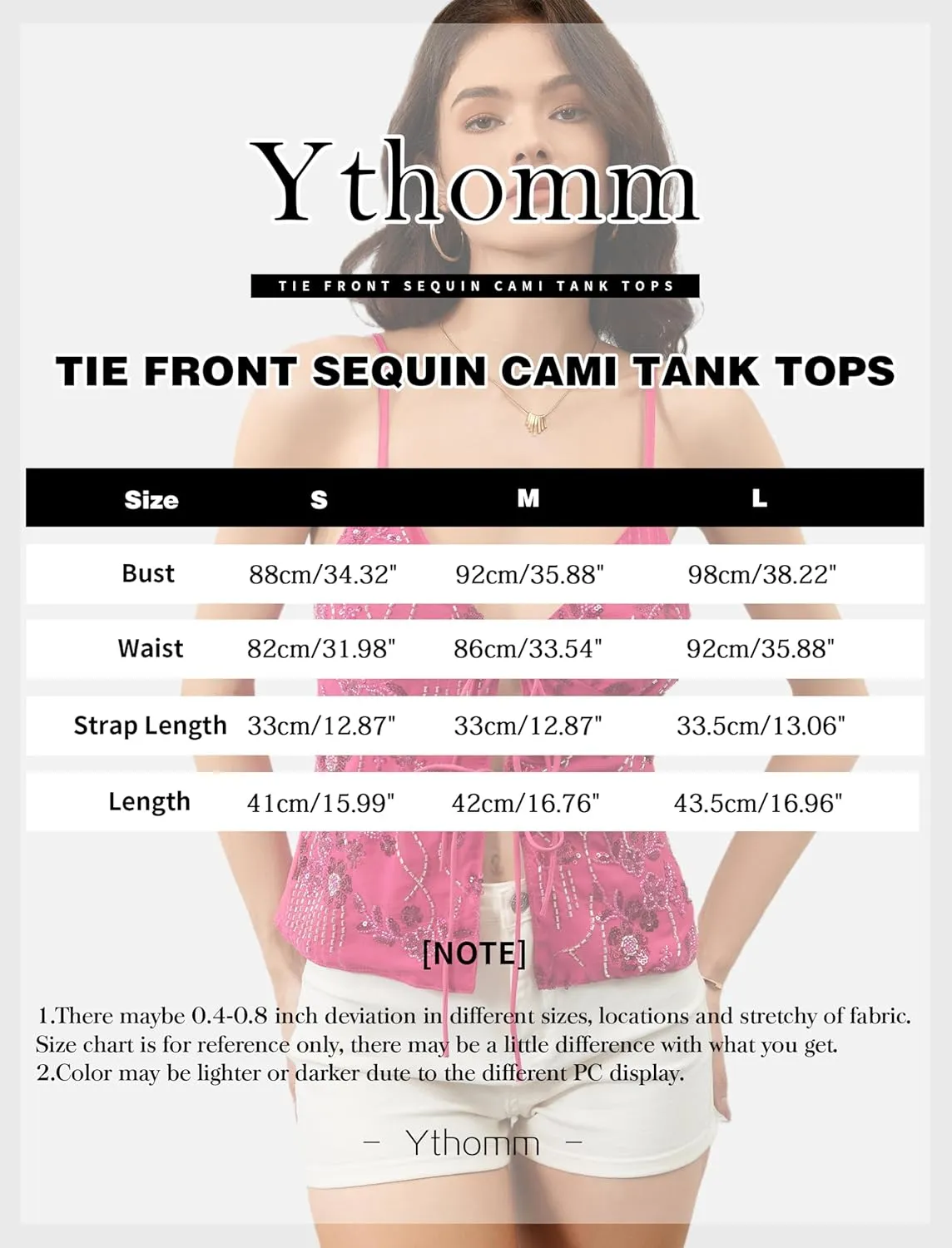 Ythomm Women Sequin Cami Tank Tops Sparkle Rhinestone Sleeveless Camisole Tie Up Front Backless Y2k Crop Tops Summer Clubwear