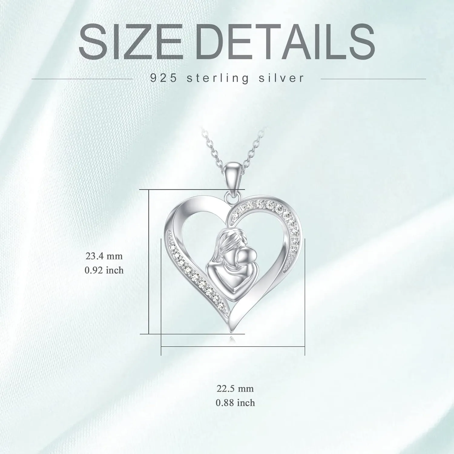 ZBA Natural Diamond Express Love Gifts for Women, Carnation/Rose Flower Necklaces, White Gold Plated S925 Sterling Silver Mother Daughter Necklace for Mom Fine Jewelry 20inches (F-G,I1-I2)